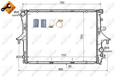 Radiator, racire motor NRF 53864