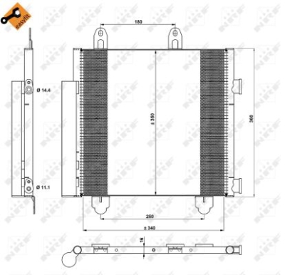 Condensator, climatizare NRF 350231