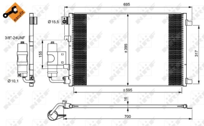 Condensator, climatizare NRF 350042
