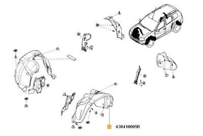 Carenaj, pasaj roata ORIGINAL RENAULT 63 84 100 05R