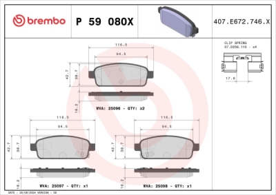 Set placute frana,frana disc [Xtra Line] BREMBO P 59 080X