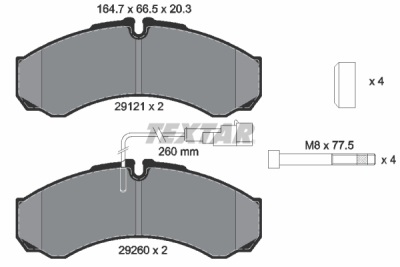 Set placute frana TEXTAR 2912113