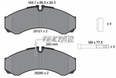 Set placute frana TEXTAR 2912113