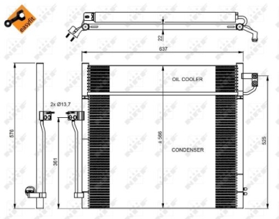 Condensator, climatizare NRF 350080