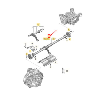 Cardan [cu articulatii si rulment intermediar] ORIGINAL VW GROUP 5QF521101R