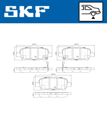 Set placute frana SKF VKBP 90204 A