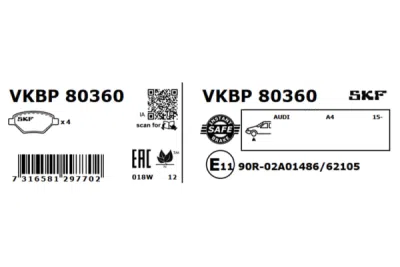 Set placute frana SKF VKBP 80360