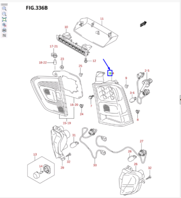 Lampa stop dreapta [pe aripa] ORIGINAL SUZUKI 3565062R11