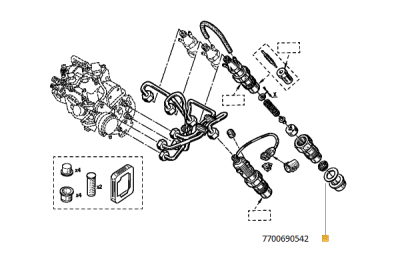 Garnitura capac injector ORIGINAL RENAULT 7700690542