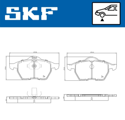 Set placute frana SKF VKBP 80593
