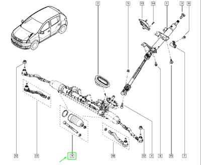 Set bieleta directie [cu busrbuf] ORIGINAL RENAULT 485211105R