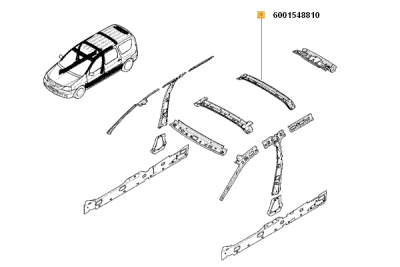 Traversa spate pavilion log. mcv ORIGINAL RENAULT 6001548810
