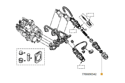 Garnitura capac injector ORIGINAL RENAULT 7700690542