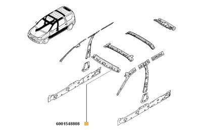 Traversa fata pavilion log. mcv ORIGINAL RENAULT 6001548808