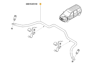 Bara antiruliu fata ORIGINAL RENAULT 6001549310