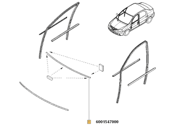 Elemente decorative/protectie, parbriz ORIGINAL RENAULT 6001 547 000