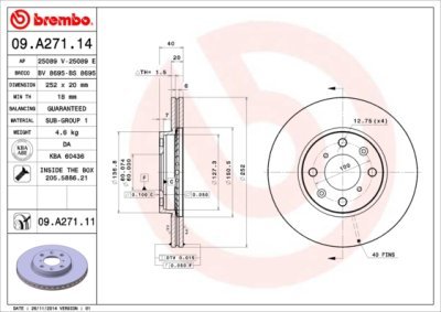 Disc frana BREMBO 09.A271.11