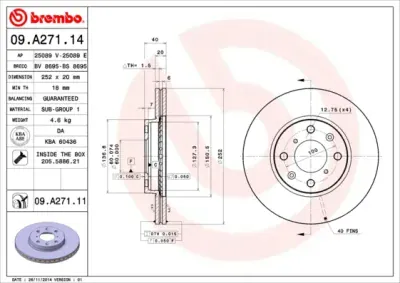 Disc frana BREMBO 09.A271.11