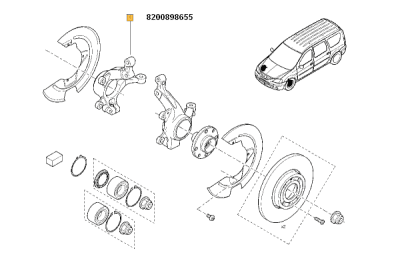 Articulatie directie, suspensie roata ORIGINAL RENAULT 8200898655