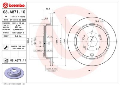 Disc frana BREMBO 08.A871.11