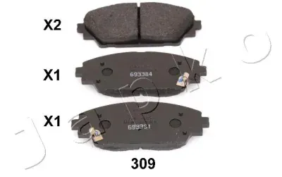 Set placute frana JAPKO 50309