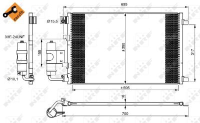 Condensator, climatizare NRF 350042