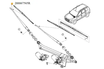 Brat stergator dreapta fata ORIGINAL RENAULT 288867565R
