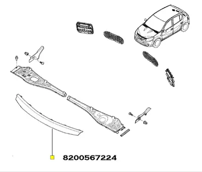 Ornament cromat superior grila radiator ORIGINAL RENAULT 8200567224