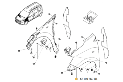 Aripa ORIGINAL RENAULT 631017871R