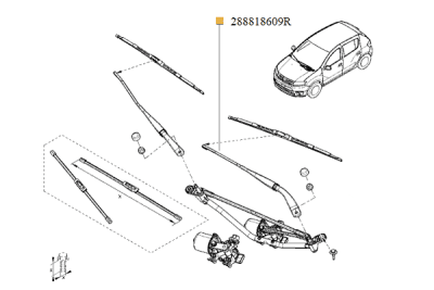Brat stergator stanga fata ORIGINAL RENAULT 288818609R
