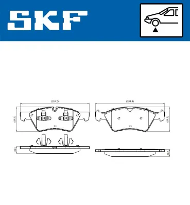 Set placute frana SKF VKBP 80402