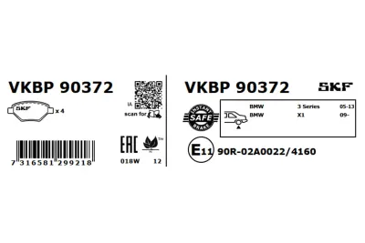 Set placute frana SKF VKBP 90372