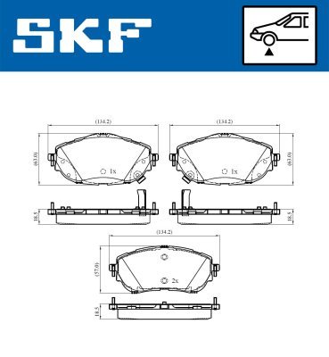 Set placute frana SKF VKBP 80429 A