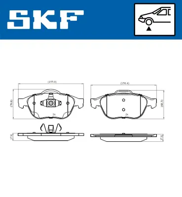 Set placute frana SKF VKBP 80263