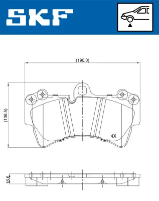 Set placute frana SKF VKBP 80370