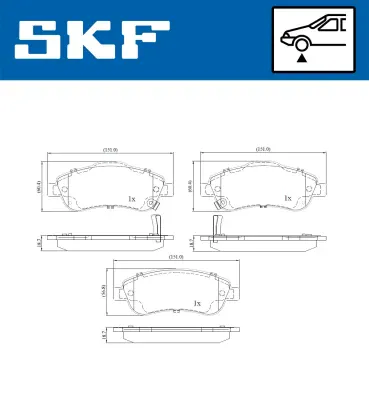 Set placute frana SKF VKBP 80318 A