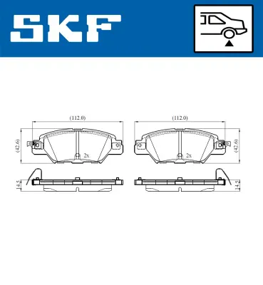 Set placute frana SKF VKBP 90415 A