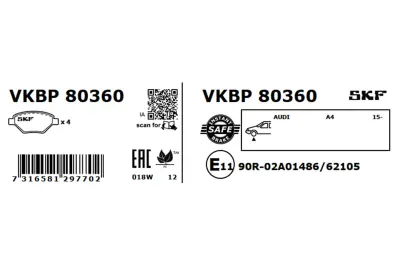 Set placute frana SKF VKBP 80360