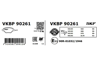 Set placute frana SKF VKBP 90261