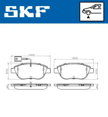 Set placute frana SKF VKBP 80427 E