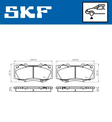 Set placute frana SKF VKBP 80523 A