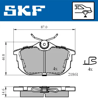Set placute frana SKF VKBP 90160 A