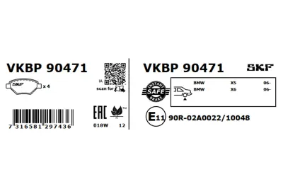 Set placute frana SKF VKBP 90471
