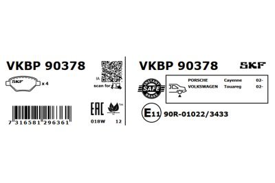 Set placute frana SKF VKBP 90378