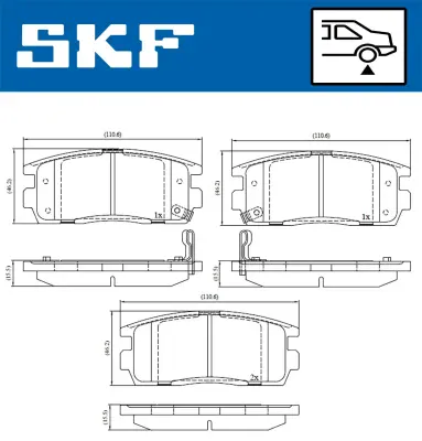 Set placute frana SKF VKBP 90556 A