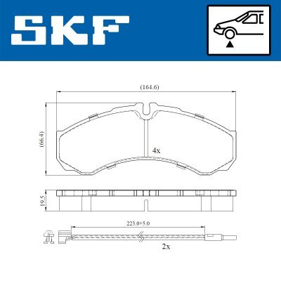 Set placute frana SKF VKBP 80422 E