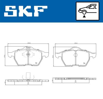 Set placute frana SKF VKBP 80593