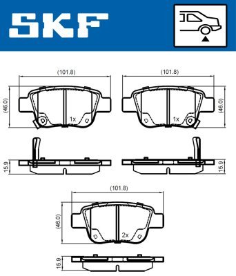 Set placute frana SKF VKBP 90384 A