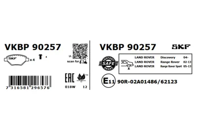 Set placute frana SKF VKBP 90257