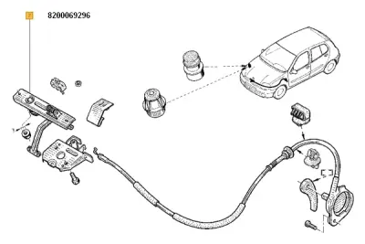 Inchizator capota motor ORIGINAL RENAULT 82 00 069 296